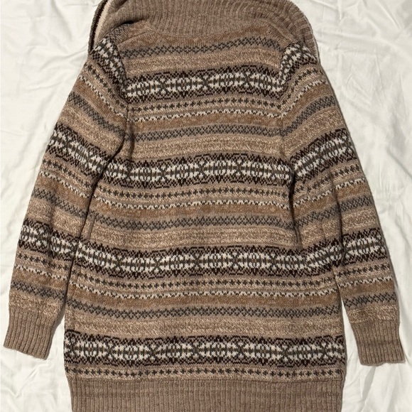 Orvis Taupe Multi-Patterned 55% Alpaca 45% Cotton Knit Cardigan, Small - Picture 5 of 12